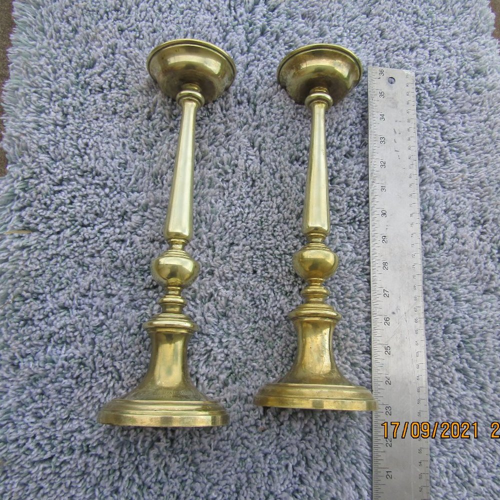 pair of vintage brass candle sticks by Diaden